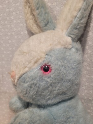 1970s Vintage Spring Easter Light Blue & White Bunny Rabbit 1970s Vintage Spring Easter Light Blue & White Bunny Rabbit