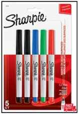 NEW Sharpie 37675PP Permanent Markers Ultra Fine Point Assorted Colors 5 Count