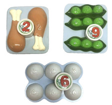 Leap-frog Shopping Cart Grocery Replacement Food 2 6 9 Eggs Chicken Leg Peas