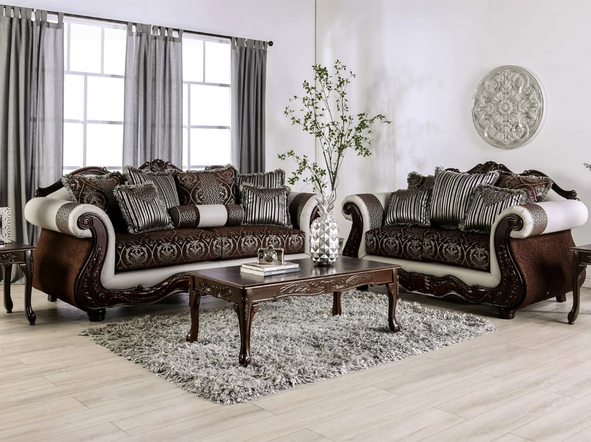 Traditional sofas sale with wood trim