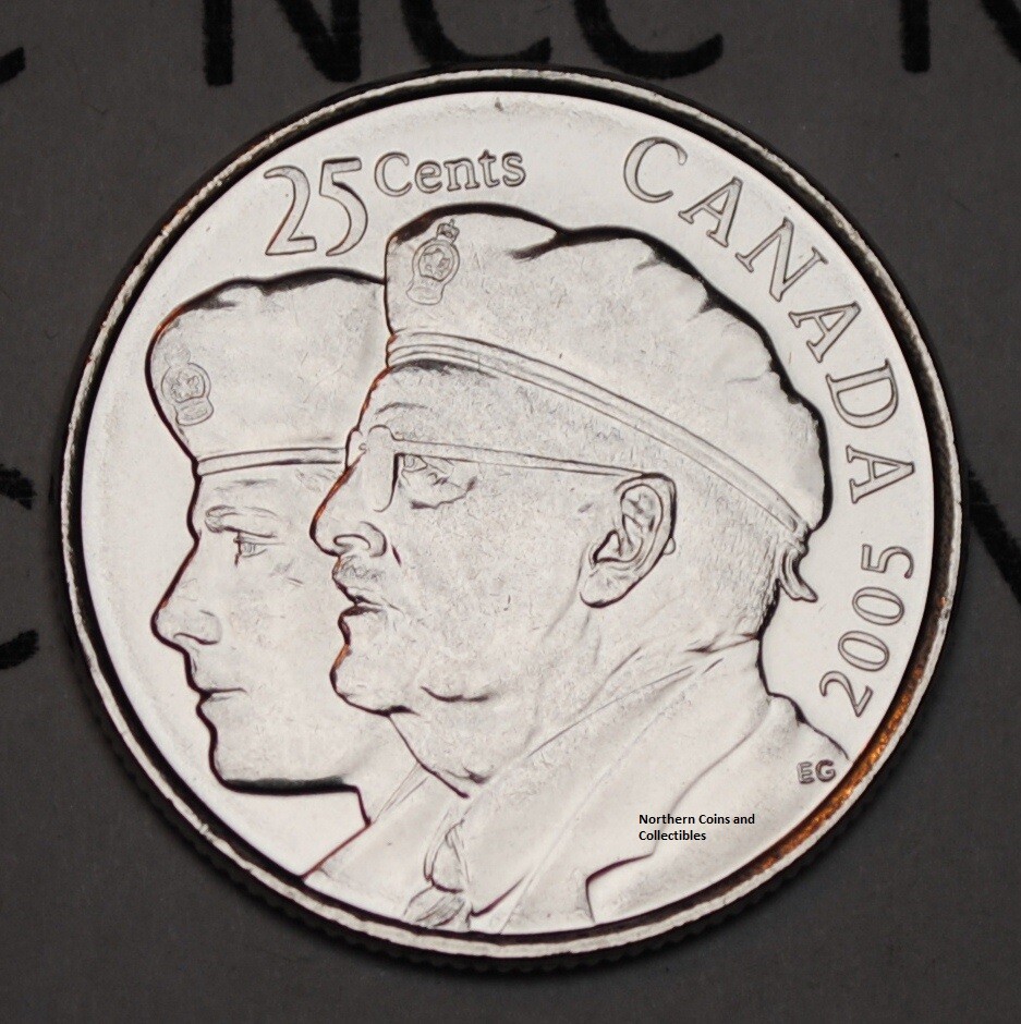Canada 2005 P Veteran 25 cents Nice UNC from roll - BU Canadian