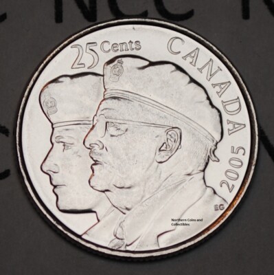 Canada 2005 P Veteran 25 cents Nice UNC from roll - BU Canadian