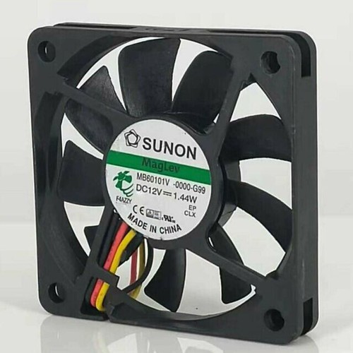 Sunon 60x60x10mm MagLev Bearing Silent 3-Pin 12V 0.65W 12.2CFM 3200RPM Case Fan - 第 1/2 張圖片