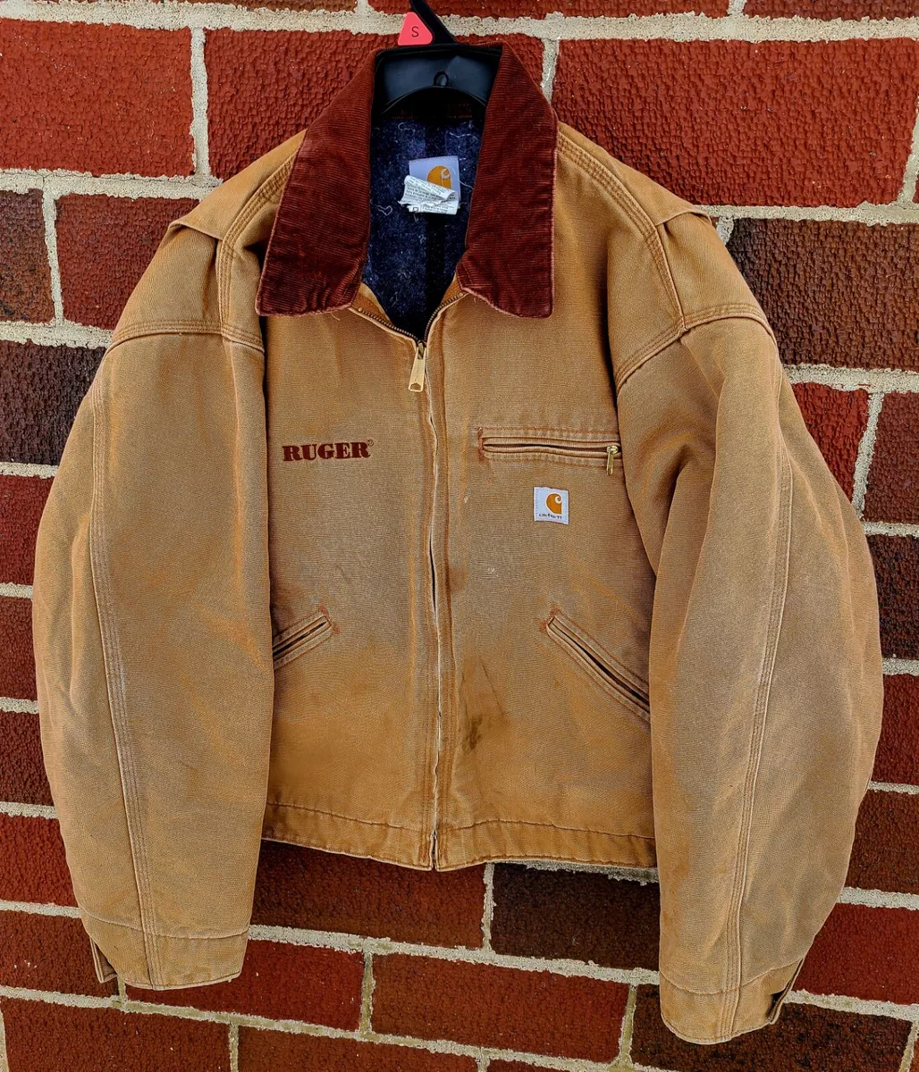 Carhartt UJ01 Detroit BRN Denim Blanket-Lined Coat Carhartt Gold Ruger Sz  52 | eBay
