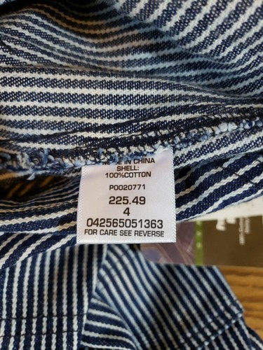 NWT KEY Youth Bibs Overalls Sz 4 Hickory Pinstripe Railroad Boys Girls - Picture 5 of 5