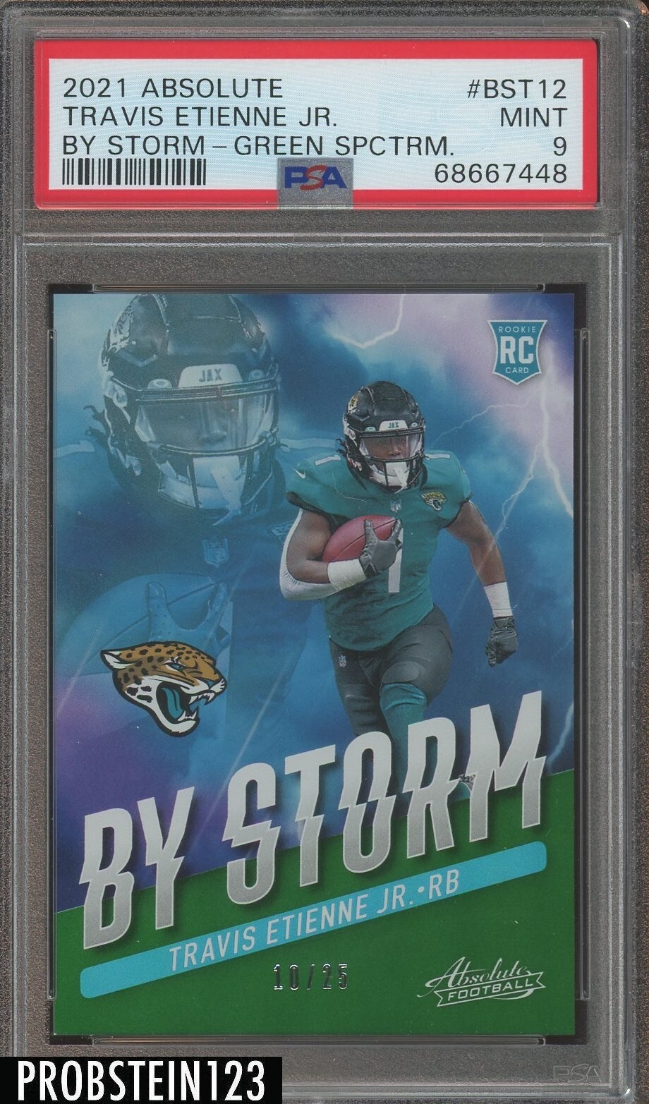 Travis Etienne Panini Absolute By Storm #BST12 Green Spectrum
