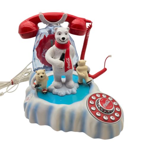 2000 Coca-Cola Animated, Polar Bear Bear Telephone New In Box - Picture 2 of 6