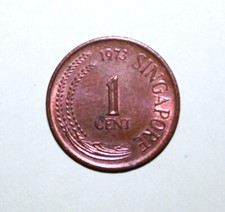 S6 - Singapore 1 Cent 1973 Brilliant Uncirculated Coin - Apartment Building