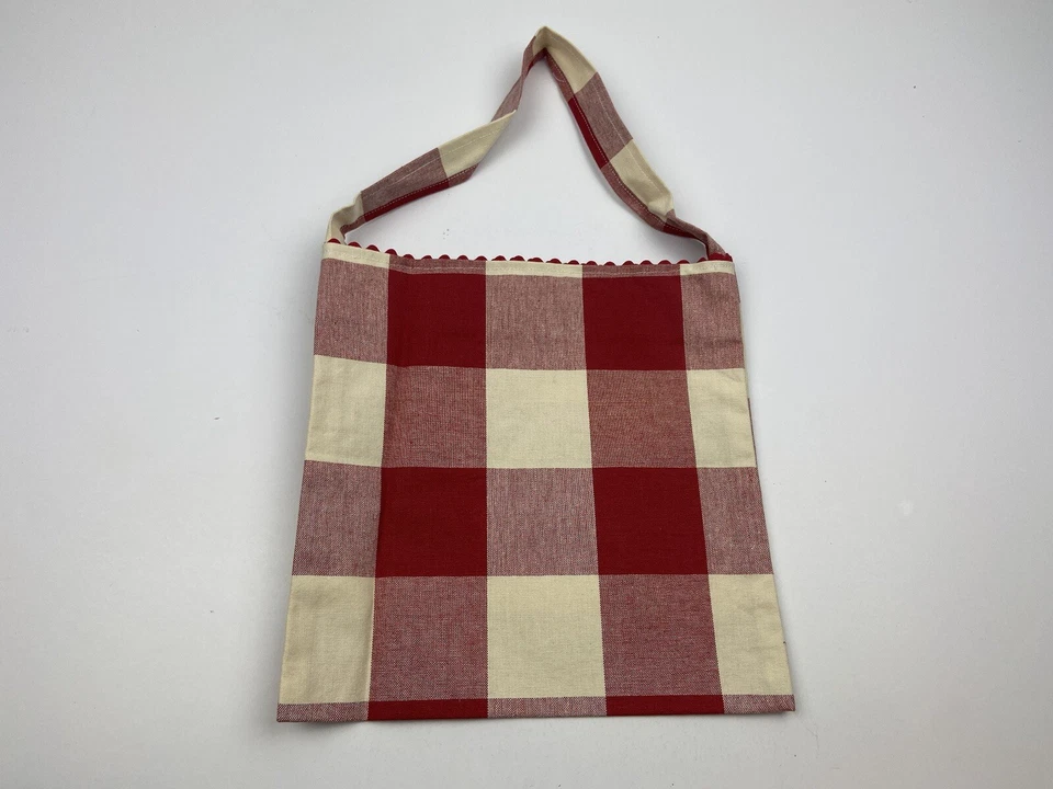 Bolso artesanal punto de cruz a cuadros rojo marrón The JBW Collection Buffalo Check 10 X 10 Foto 3 de 4