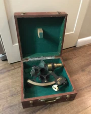 Antique Sextant H Hughes London Maritime Sailing Ship Boat Nautical Navigation