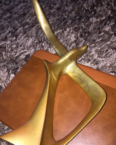 Vintage Bird in Flight, Solid Brass Sculpture - Afbeelding 7 van 8