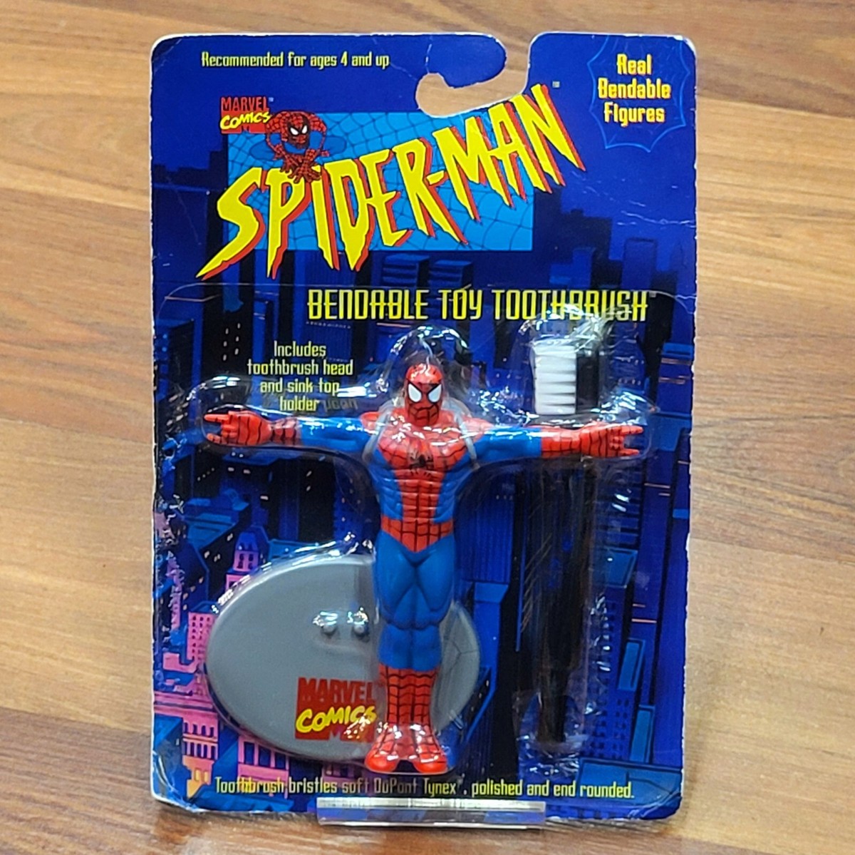 Spiderman Bendable Toy Action Figure Toothbrush Marvel Comics 1996