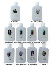 Holy Water Plastic Bottle Resin Decal Gold Metallic Stamp Catholic Religious