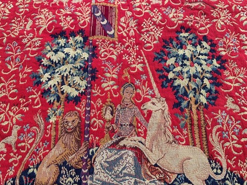 Vintage Tapestry, Stunning French Tapestry Unicorn Tapestry Home Decor 3x4 ft - Picture 9 of 11