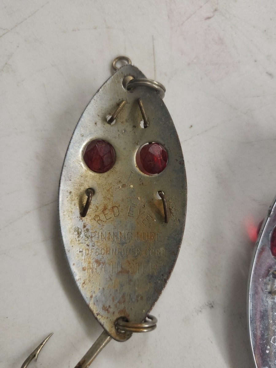 Lot 6 Leurres De Pêche Cuillère Red Eye Muskie Wiggler + 3 Leurres Divers – Occasion