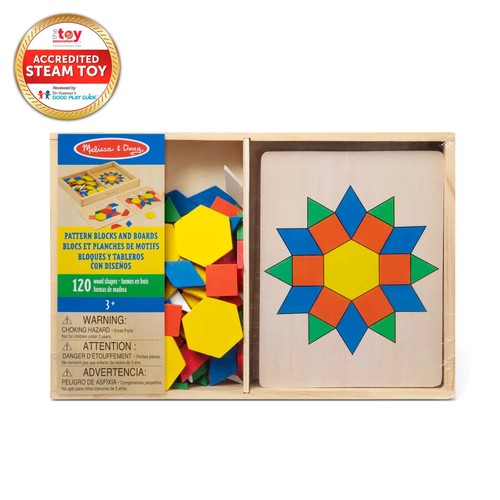 Melissa & Doug Pattern Blocks and Boards Puzzle Game Toy 3 Years+ Gift Toy Kids - Picture 3 of 9