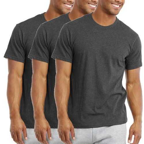 Paquete de 3 camisetas de algodón para hombre cuello redondo manga corta calce clásico camiseta lisa diaria - Imagen 29 de 34