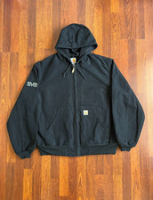 🔥Carhartt J131 BLK Full Zip Hoodie Jacket XL Made In USA