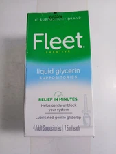 Fleet Liquid Glycerin Suppositories for Adult Constipation, 7.5 mL, 4 Bottles