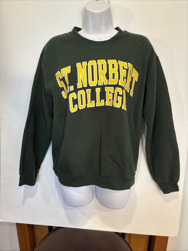Vintage St. Norbert College green crewneck sweatshirt size small unisex.