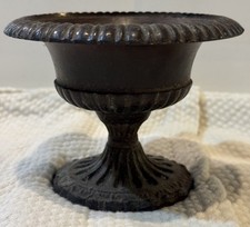 Vintage Cast Iron Pedestal Planter Urn Bowl Ornate Heavy 4β