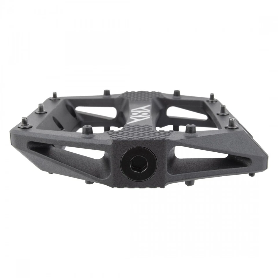 Pedal de plataforma con correa Origin8 9/16" eje cromado cuerpo compuesto cóncavo negro Foto 4 de 4