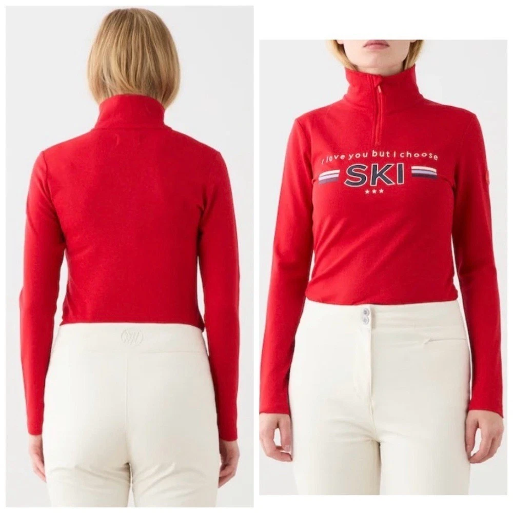 We Norwegians Bibi Zip Up Red Women's Wool Blend Medium Base Layer