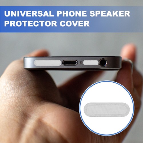 100 Pcs 0.63"x0.2" Phone Dustproof Net Sticker Speaker Cover with Tweezer Silver - Zdjęcie 6 z 7