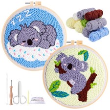 iienjoy 2 Pcs Koala Punch Needle Kit - Easy Punch Needle Embroidery Kits for ...