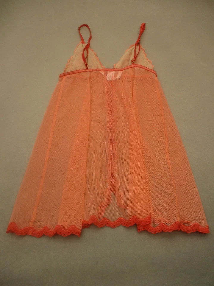 Victoria's Secret MUY SEXY Talla S Mujer Naranja Encaje Sin Forro Inalámbrico Chemise 9P Foto 3 de 4