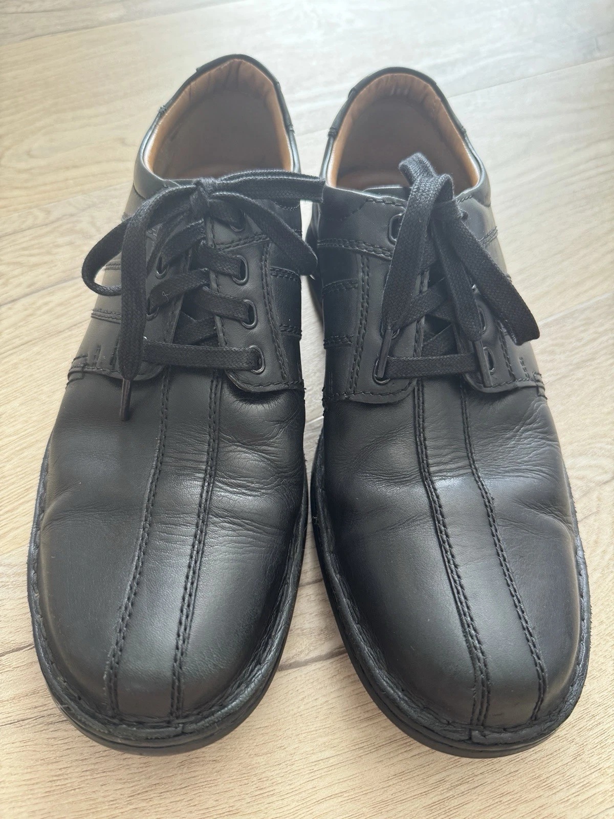 Scarpe Clarks Touareg Vibe Oxford Pelle Nero Uomo 9 W Cuscino Ortholite