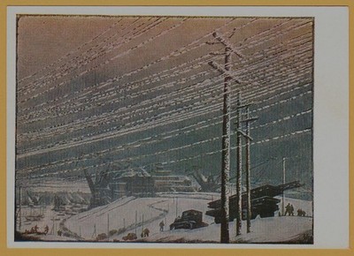 1958 Siberia Winter Landscape Soviet Industrial Socialist Realism Art Postcard