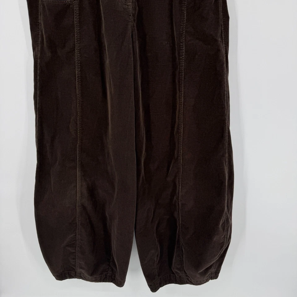 OSKA Women Size 2 Brown Corduroy Cropped Wide Leg Pants Parachute Barrel - Image 3 of 4