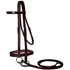 Paris Tack English Hunt Bridle & Laced Reins, Havana, Cob