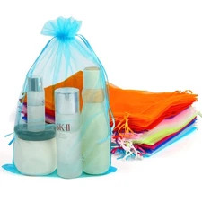 50Pcs Organza Jewelry Bags,8x12 inches Large Organza Bags with Drawstring 10 ...