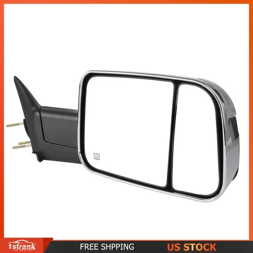 Chrome Tow Mirrors For 98-01 Dodge Ram 1500/2500/3500 Power Heated w/Turn Signal