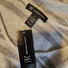 INC Glow Shady Gray International Concepts Metallic Top NWT Medium
