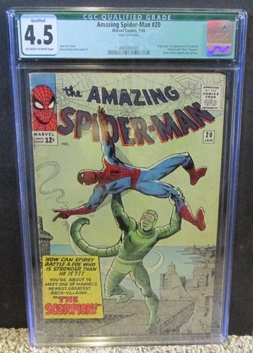 AMAZING SPIDER-MAN #20 CGC 4.5 ORIGIN & 1st App SCORPION! STAN LEE Story 1965
