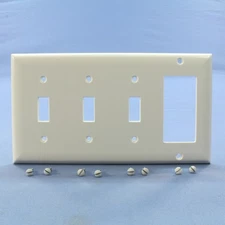 P&S White 4-Gang Switch Decorator GFCI GFI Wallplate Switchplate Cover SP326-W
