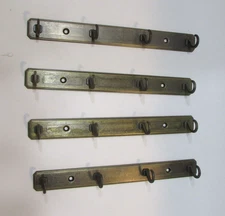 4 Bronze Color Steel Four Hook 9" Wall Cabinet Mount Utility Hangers Key Racks