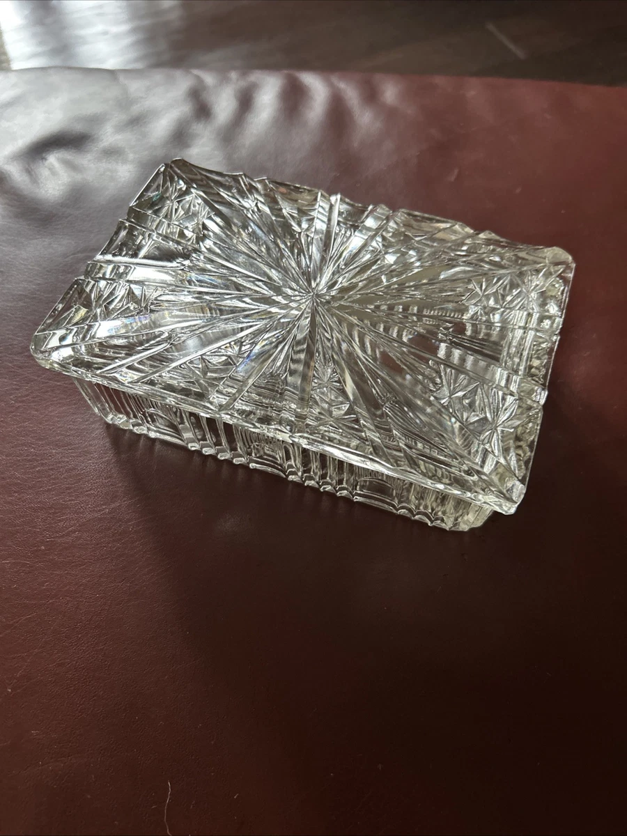 glass cigarette box Silver Overlay An elegant antique cut crystal sterling handle mounted cigarette box manufactured for American silversmith and glassmaker Hawkes Glass Cigarette Holder In Collectible