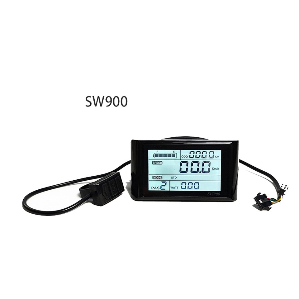 Display LCD SW900 Per Bici Elettrica, 36V/48V, Impermeabile, Con Indicatori Di Velocità, Batteria E Autonomia, Per Manubrio 22,2 Mm