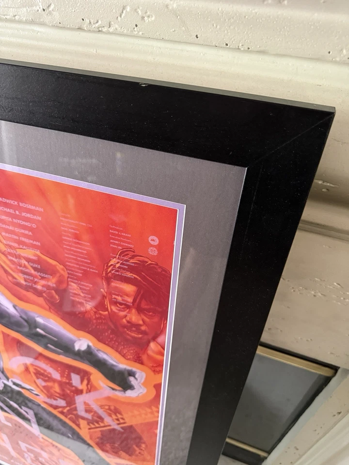 PANTERA NEGRA Mondo enmarcado Martin Ansin Serigrafía Marvel Película Póster Wakanda Foto 2 de 4