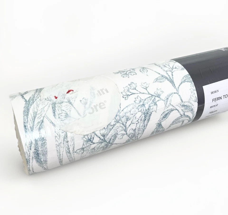 NUEVO rollo de papel tapiz Ralph Lauren Home Fern Toile floral blanco azul Foto 2 de 4