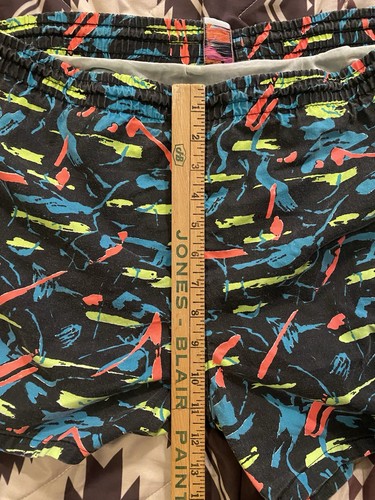 Vintage 80s Islander Swim Trunks Lined Abstract Neon Print 4” Inseam Men’s Large - Picture 10 of 10