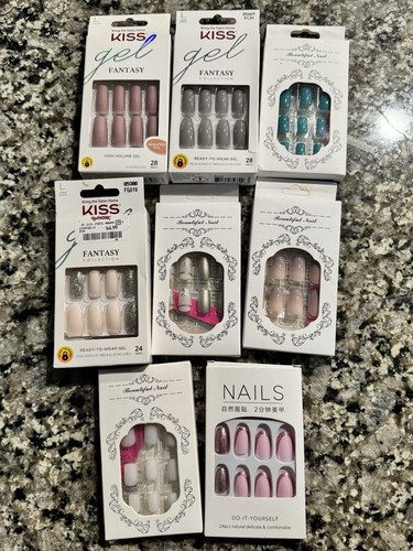 8 Sets Press On Glue On Fake Nails