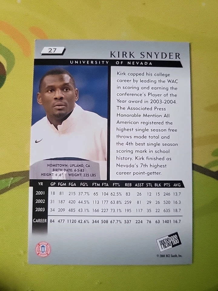 2004 Press Pass - Kirk Snyder #27 (RC) - Image 2 of 2