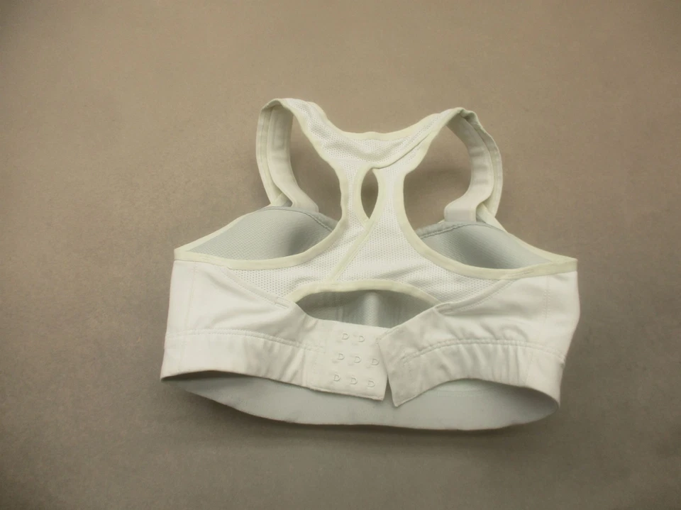 32D Moving Comfort Womens White Lined Wireless Racerback Athletic Sports Bra 10L - Image 3 of 4