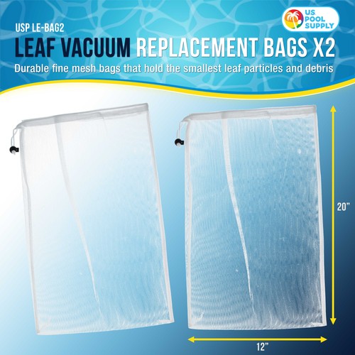 2 Fine Mesh Filter Bags for Leaf Vacuum Pool Cleaners Terminator Replacement Net - Picture 2 of 3