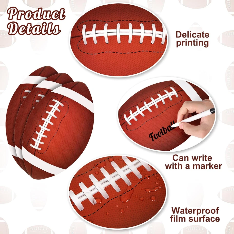 15 Piezas Recortes de Fútbol, 11.8 X 7.1 Pulgadas Forma de Bola Cortes de Papel con Punta de Pegamento Foto 4 de 4